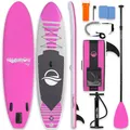 SereneLife Stand Up Paddling Board Set, SUP Board Komplettes Zubehör, Stand Up Paddle Board für Kinder & Erwachsene, Surfbrett & Tragetasche, Paddle Set Anti-Rutsch mit Pumpe, Auflasbares Paddelbrett