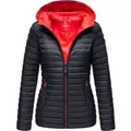 Marikoo Damen Steppjacke – Asraa, leicht mit Kapuze & Kontrastfutter