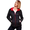 Marikoo Steppjacke Marikoo Asraa Damen Steppjacke B857 Übergangsjacke mit kontrastfarbendem Reißverschluss blau S (36)