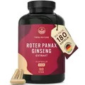 Roter Panax Ginseng, 180 Kapseln (60 Tage Vorrat), 20% Ginsenoside, TRUE NATURE®