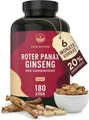 Roter Panax Ginseng hochdosiert | 180 Kapseln mit 12000mg (20:1 Extrakt mit 600mg) pro Kapsel | 20% Ginsenoside | hohe Reichweite (3 Monate Vorrat) | C.A. Meyer Premium-Rohstoff - TRUE NATURE