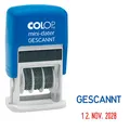 COLOP Datumstempel mit Text "Gescannt" Mini-Dater S 160/L selbstfärbend blau rot, 1 St.