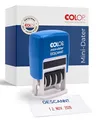 COLOP Datumstempel mit Text GESCANNT | Datum in Deutsch | Jahresband mit 12 Jahren | 2-farbiger Abdruck (Blau/Rot) | S160/L6 | ideal für Büro und Office