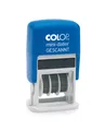 COLOP S160L Mini-Datum-Stempel, Text GESCANNT, Datum Deutsch, Abdruckfarbe blau-