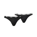 PUMA Damen Unterwäsche Iconic Bikini 2P, Black, XS, 573008001