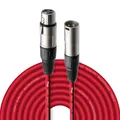 Stagg 10 m Hochwertiges XLR auf XLR-Stecker Mikrofon Kabel rot