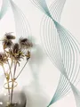 NEWROOM Vliestapete Weiß Türkis Wellen 3D Optik Modern Wohnzimmer Schlafzimmer