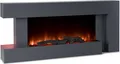 Klarstein Deko Kamin mit LED-Flammen, Elektro Kamin mit Heizung, 2000W Elektrischer Kamin, Sparsamer Kamin Elektrisch, Wandkamin mit Fernbedienung & Timer, Elektrische Kamine mit MDF-Gehäuse