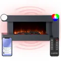 Elektrokamin mit Heizung elektrischer Kamin mit Fernbedienung schwarz 2000/1000W
