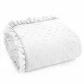 Tagesdecke Bettüberwurf weiß Bettdecke Rüsche Steppdecke 170x210cm Sofaüberwurf