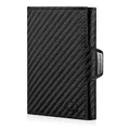 BROWN BEAR Leder Geldbörse klein mit Münzfach & RFID-Schutz | Echtleder Schwarz Carbon | Slim Wallet Design für Herren & Damen - BB Bruce CBK