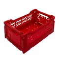 Ay-Kasa AYKASA Zusammenklappbare Aufbewahrungsbehälter, Kunststoffkiste zur Aufbewahrung, faltbare Kiste, stapelbare Box (klein, rot)