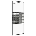 vidaXL Duschwand für Begehbare Dusche mit Klarem ESG Glas Duschtrennwand Duschabtrennung Dusche Duschkabine Aluminium 90x195cm Schwarz