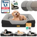 ELONEO Orthopädisches Hundebett, Größe S - Schwarz