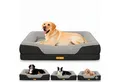 ELONEO Hundebett ELONEO - Orthopädisches Premium Hundebett, gelenkschonend, waschbar, Aus kuscheligem Sherpa-Fleece und strapazierfähigem Sofastoff