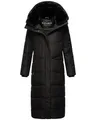 Navahoo Damen Wintermantel warmer Steppmantel extralang mit abnehmbarer Kapuze Hingucker XIV Black Gr. S