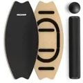 NEOLYMP Balanceboard Balance Board Holz – Gleichgewichtstrainer für Erwachsene & Kinder, Wackelbrett rutschfest & bis 210 kg belastbar – 7 Schwierigkeitsstufen schwarz