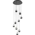 Lucande LED Pendelleuchte Hayley 10036263 Modern in Transparent aus Glas 9-flammig Wohnzimmerleuchte