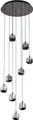 Lucande LED-Hängelampe Hayley, schwarz, 9-flg., Glas