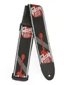 Stabiler Gibson Gitarrengurt aus Nylon 5cm breit Lederenden schwarz Logo rot