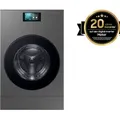 Samsung 18+11 kg Bespoke AI Waschtrockner, mit AI Wash & Dry, EEK: A/A (-20%), 18+11 kg Edelstahl Schwarz
