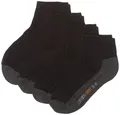 Camano Herren Sport Quarter Socken 4er Pack Schwarz Größe 43/46