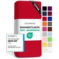 Jacobson Spannbettlaken TOPPER aus 100% Baumwolle, Jersey Bettlaken 160 g/m2, Spannbetttuch mit Gummizug, OEKO-TEX®, pflegeleicht, viele Farben rot 180 - 200 cm x 200 cm