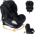 FableKids® NOBLE Kinderautositz mit Isofix | 360° drehbar | Autokindersitz | i-Size 40-150cm | 5-Punkt-Gurt | 8-fach Kopfstütze ECE R129/03 | Schwarz