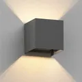 ledscom.de Wandleuchte CUBEL für außen, IP65, Up-/Downlight, anthrazit matt, quadratisch, 1x G9 max. 10W