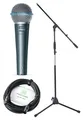 Shure Beta 58A Mikrofon Set 10m XLR Kabel Stativ Gesang Lead Background Bühne