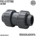 40 mm PVC Rückschlag Ventil federbelastet Klebe Muffe grau - PN 16 bar