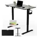 Juskys Höhenverstellbarer Schreibtisch 120x60cm - Elektrisch stufenlos verstellbar Bürotisch Sitz- & Stehtisch Speicherplatz Memory-Funktion - Schwarz