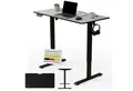 Juskys Schreibtisch Office Stand, 120 x 60 cm, elektrisch verstellbar, Headset-Halterung, Kabelführung