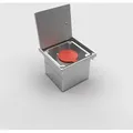 BS 8310A-2-3 CEE-Bodendose, 1-fach, eckig, Klappdeckel aus Aluminium, IP54, 1x CEE 5/32A