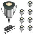 LED Boden-Einbauleuchte BINO für außen anthrazit IP67 32mm Ø warmweiß 8er