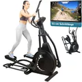 Skandika Crosstrainer für Zuhause Carbon P23 | klappbar, Ellipsentrainer mit 23 Programmen, 16 Stufen, platzsparend, leise, Kinomap App kompatibel, moderner Computer, kompakt, Cardio, Bis 135Kg