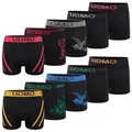 L&K Boxershorts 1209 (10er-Pack) Boxershorts aus Mikrofaser ohne Seitennaht in 10 verschiedenen Modelle schwarz S/M