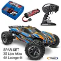 TRAXXAS Rustler 4x4 VXL Orange RTR + 1x 3S 5000 mAh Akku und ID Lader Traxxas