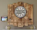 WOODEN Dartboard Surround | Burned Look (Geflammt) | MIT Tablet Halter (Universell) | Premium Dart-Wandschutz & Tablet-Halter (Catchring, Backboard)