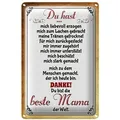 Roomando Metallschild Blechschild Spruch 20x30cm Danke du bis die Beste Mama 20x30