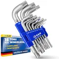 S&R Winkelschlüssel-Satz TX 15-tlg, TX6-TX60, kompatibel mit Torx-Schrauben, Innen-Sechsrund Schlüssel Set, gehärteter CrV-Stahl, hohe Sternprofil Maßhaltigkeit, für KFZ, Montage, Industrie