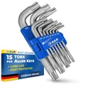 S&R TORX Winkelschlüsselsatz, 15-tlg., Extra Belastbar TX6-TX60 in Klapphalter