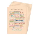 Deine Wörter Postkartenset - 5 Postkarten mit Borkumer Dialekt, einzigartiges Souvenir und kreative Geschenkidee - DIN A6