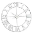 Relaxdays Wanduhr, römische Zahlen, Ø 60 cm, batteriebetriebene Wohnzimmeruhr, analoge Küchenuhr, Eisen, weiß