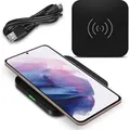 Qi Ladegerät für Samsung Galaxy S25 S24 Plus Ultra Ladestation schnelles Laden - Schwarz