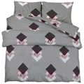 vidaXL Bettwäsche Set, Bettbezug in elegantem Look, Deckenbezug Kissenbezug mit verstecktem Knopfverschluss, Bettdeckenbezug Duvetbezug, Grau Baumwolle 200x220cm Baumwolle