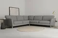 Home affaire Ecksofa MARSEILLE 278/278 cm, L-Form, Webstoff, Flachgewebe, Filzoptik, gleichschenklig, Massivholzbeine, Landhausstil, Wellenunterfederung