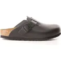Birkenstock Hausschuhe BOSTON BS, Glattleder, Schwarz - Schwarz - 44