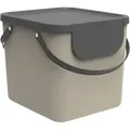 Rotho Abfallsammler Albula, Beige, Kunststoff, 40 L, 40x35.5x34 cm, Blauer Engel, Reach, DIN EN ISO 9001, Küchen, Küchenausstattung, Mülleimer