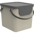 Qfplus - Rotho Mülltrennungssystem Albula 40 L Cappuccino Recyclingbehälter Müll- & Abfalleimer